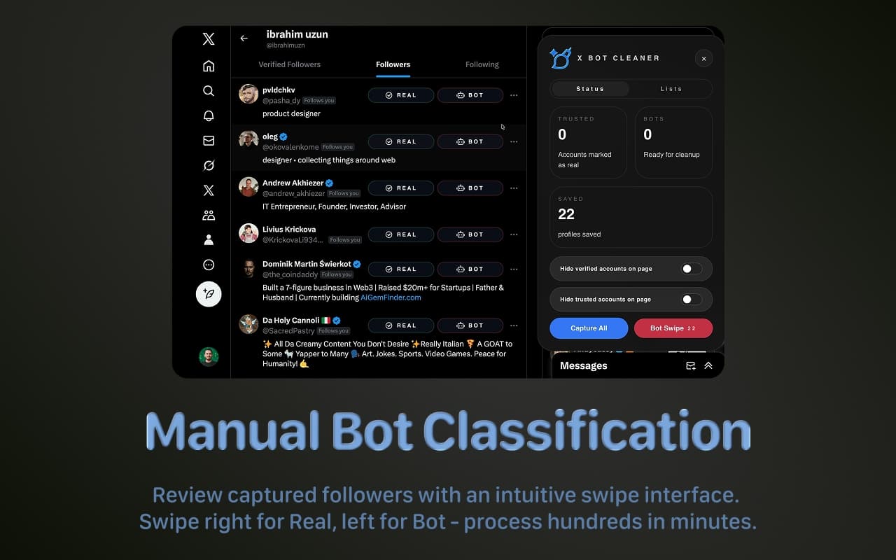 X Bot Cleaner App Overview - General application interface